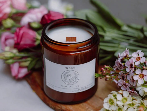 Home fragrance candles: Au Naturel Life Bloom candle at The WYLD Shop 