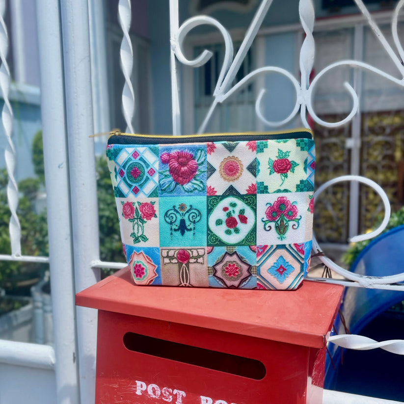 The Crimson Atelier Pouch - Peranakan Tiles