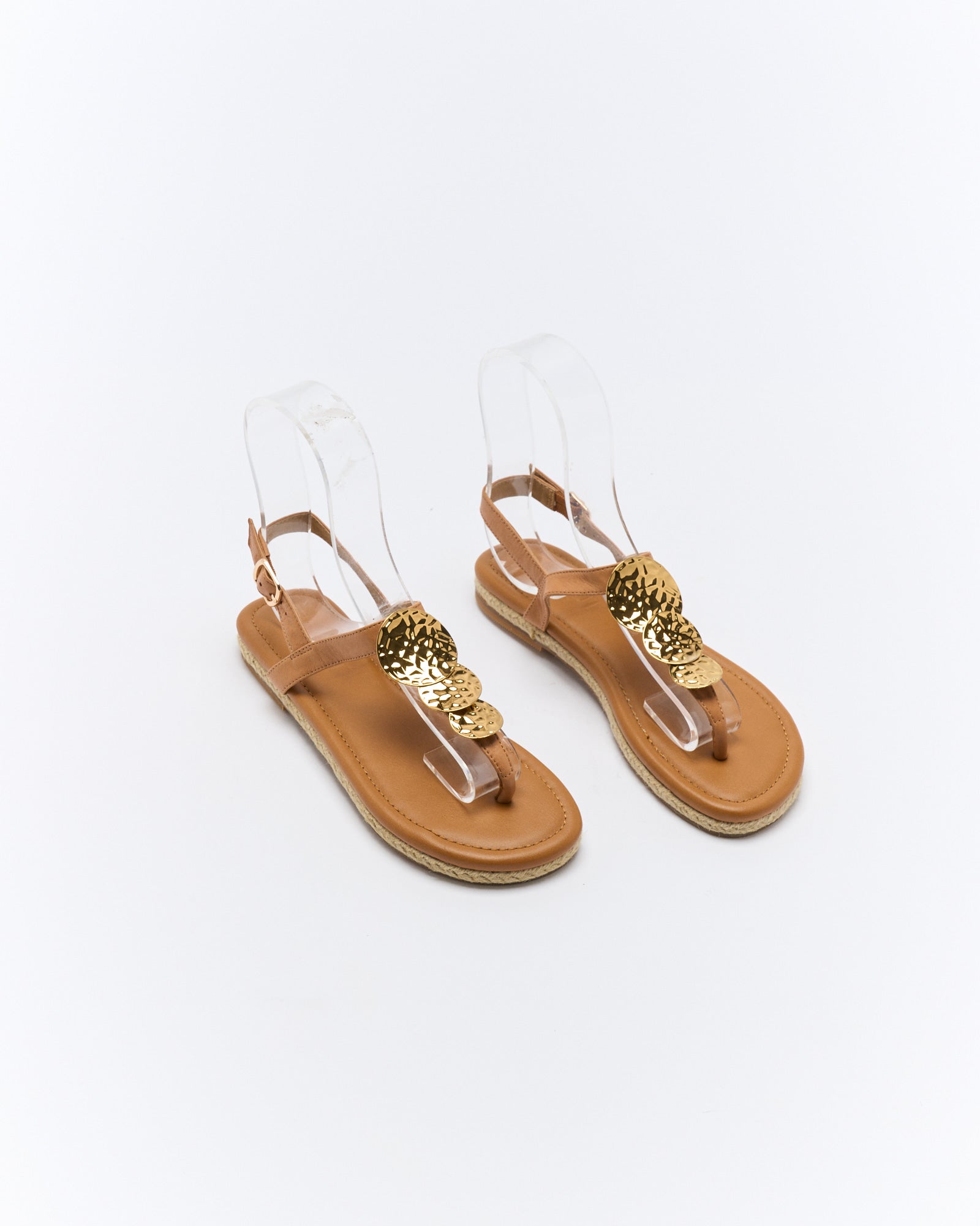 Walnut Melbourne Ada Leather Sandal - Coconut Tan