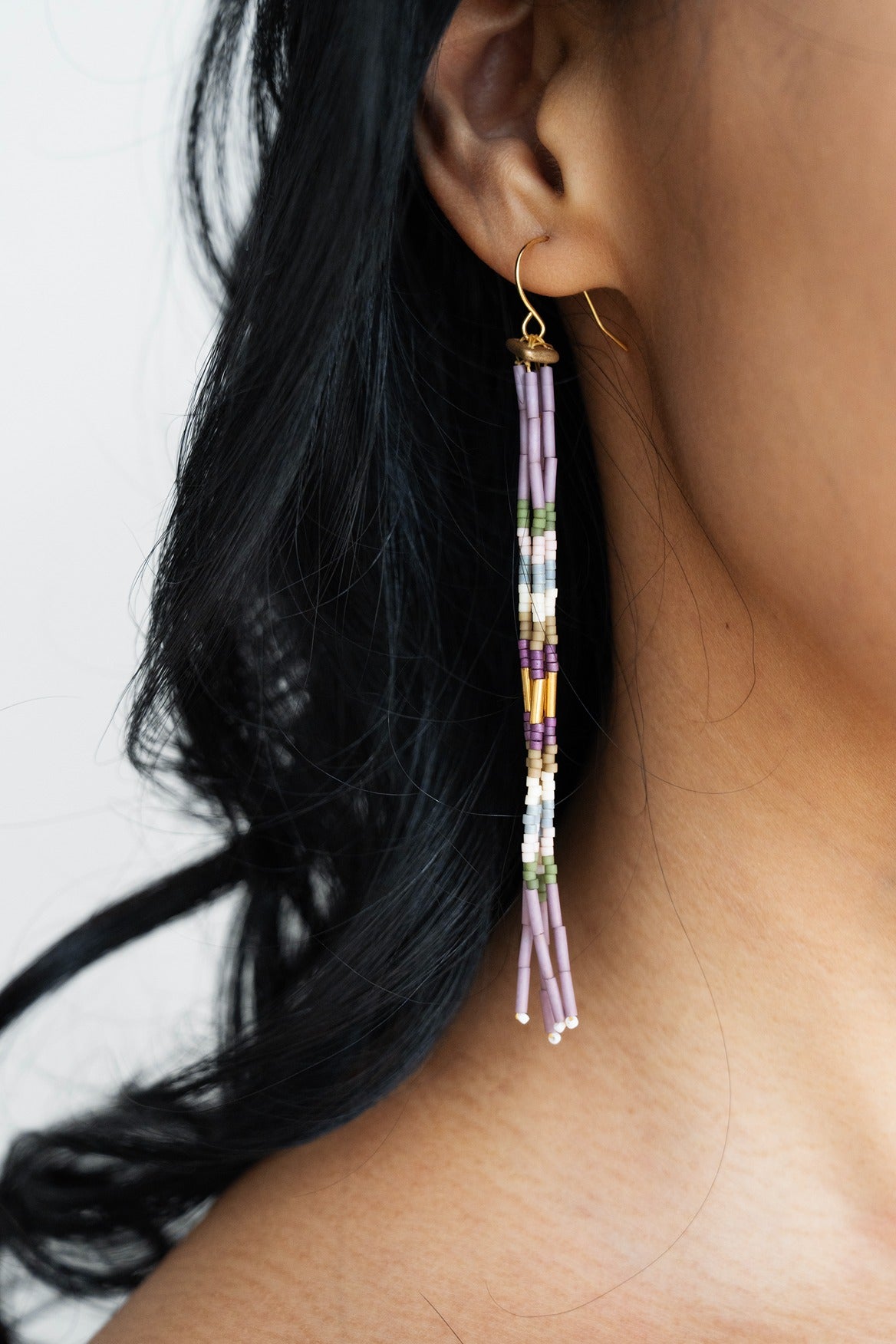 Pantala Cali 4 Strand Earrings - Purple
