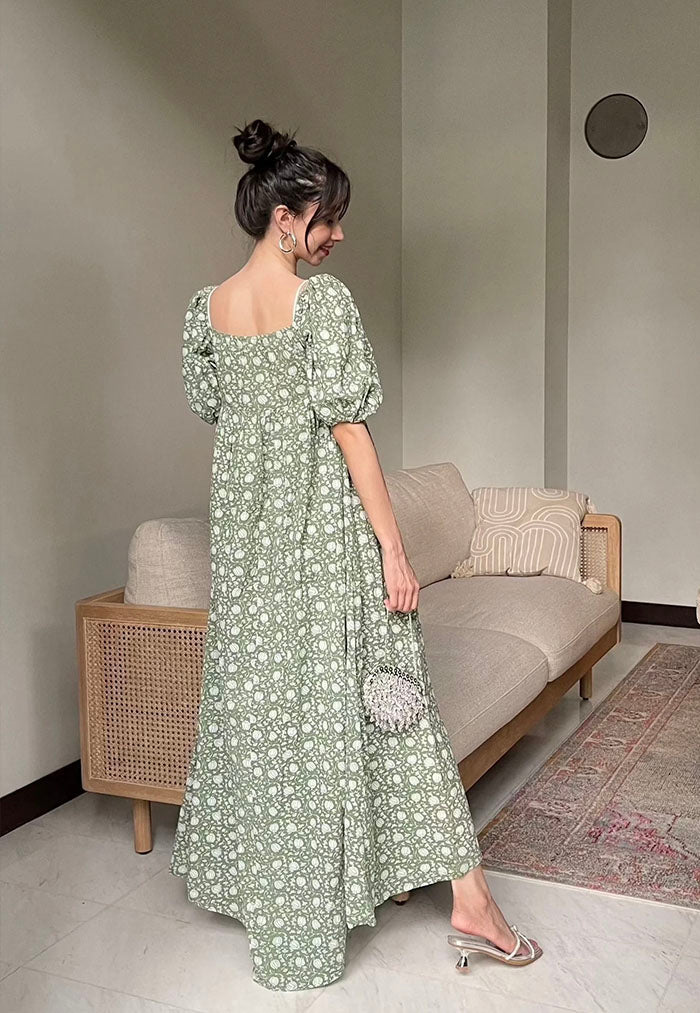 BaeBeeBoo Gangupur Green Flora Dress