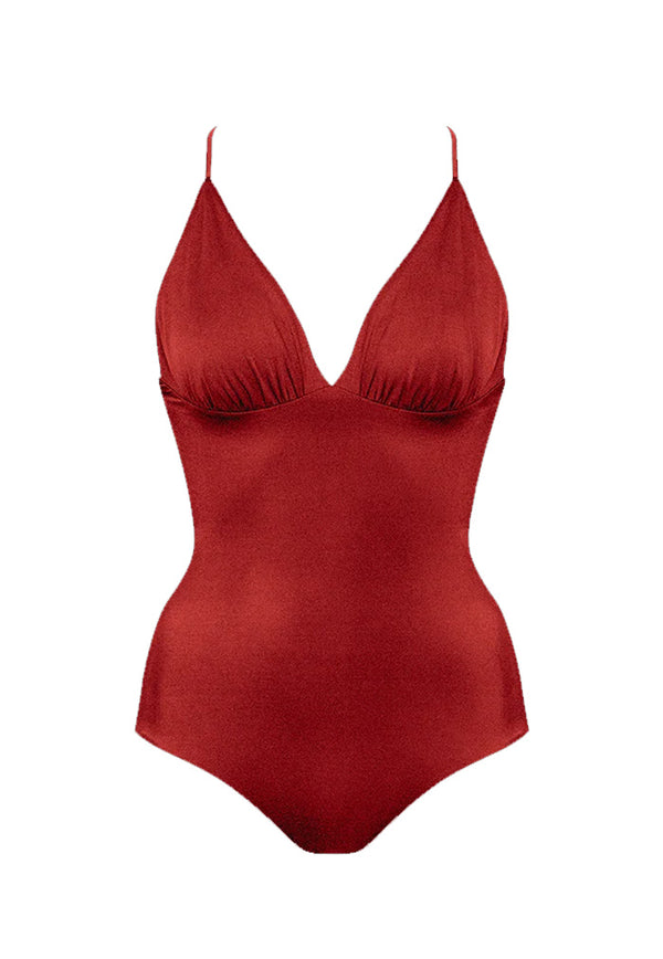 HÁI Hollywood Plunge & Lift Swimsuit - Garnet Red