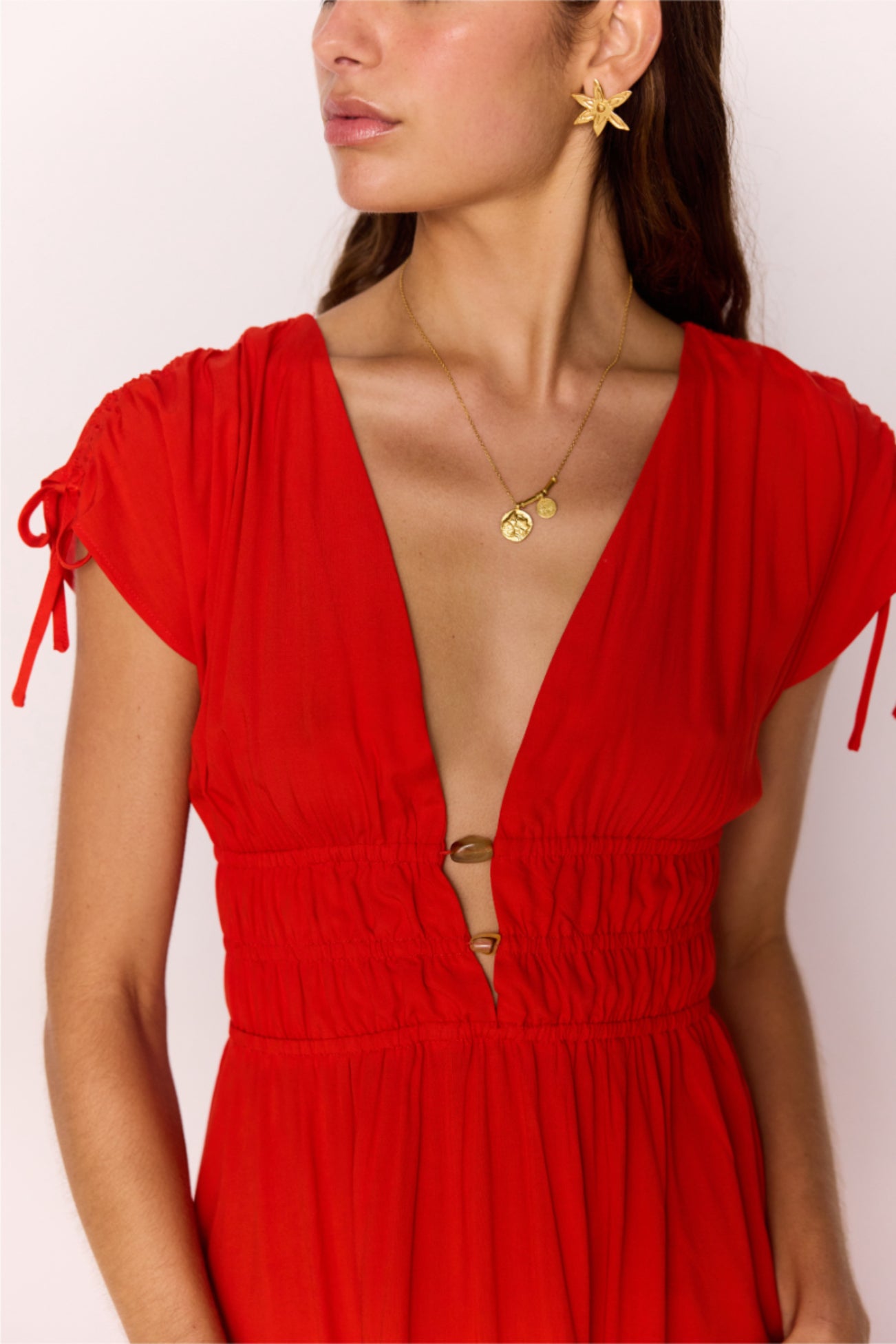 MINKPINK Scarlett V-neck Midi Dress