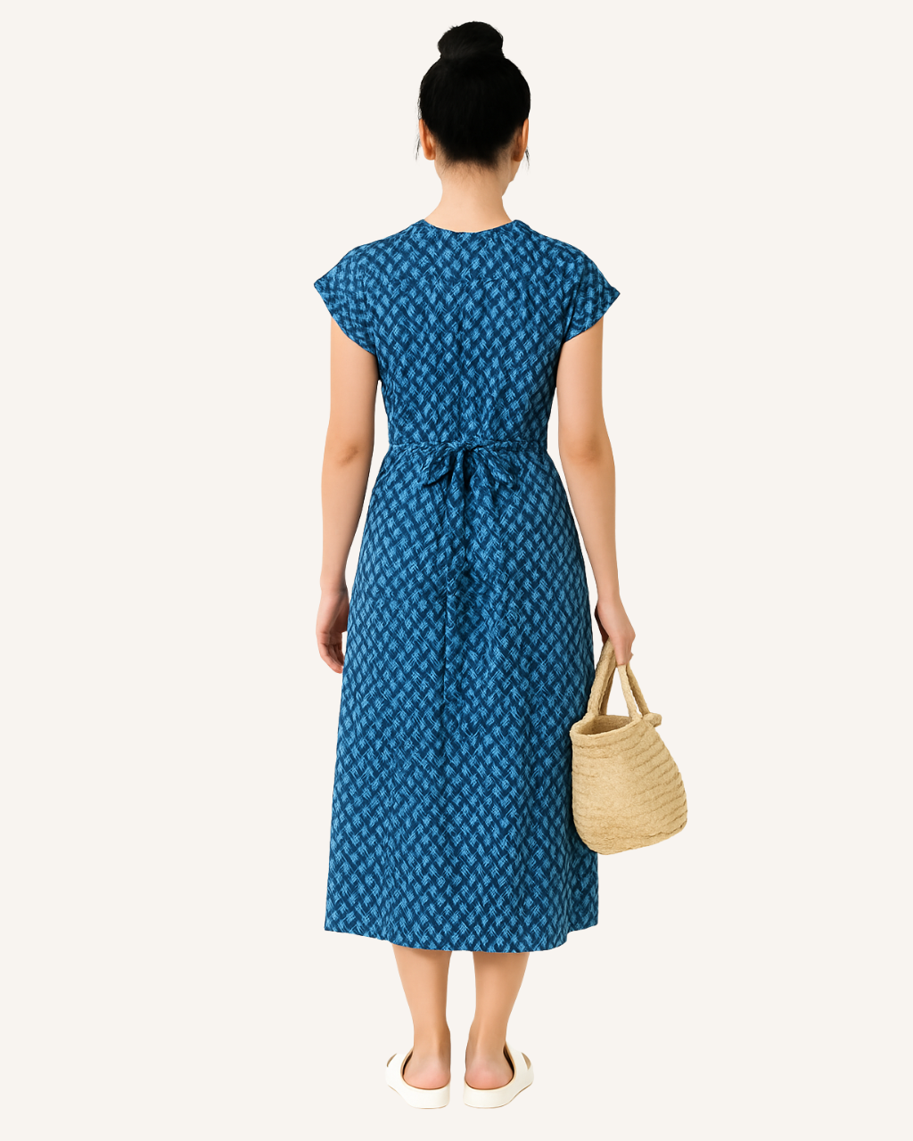 Vine and Branches Kiara Dress - Chevron Blue