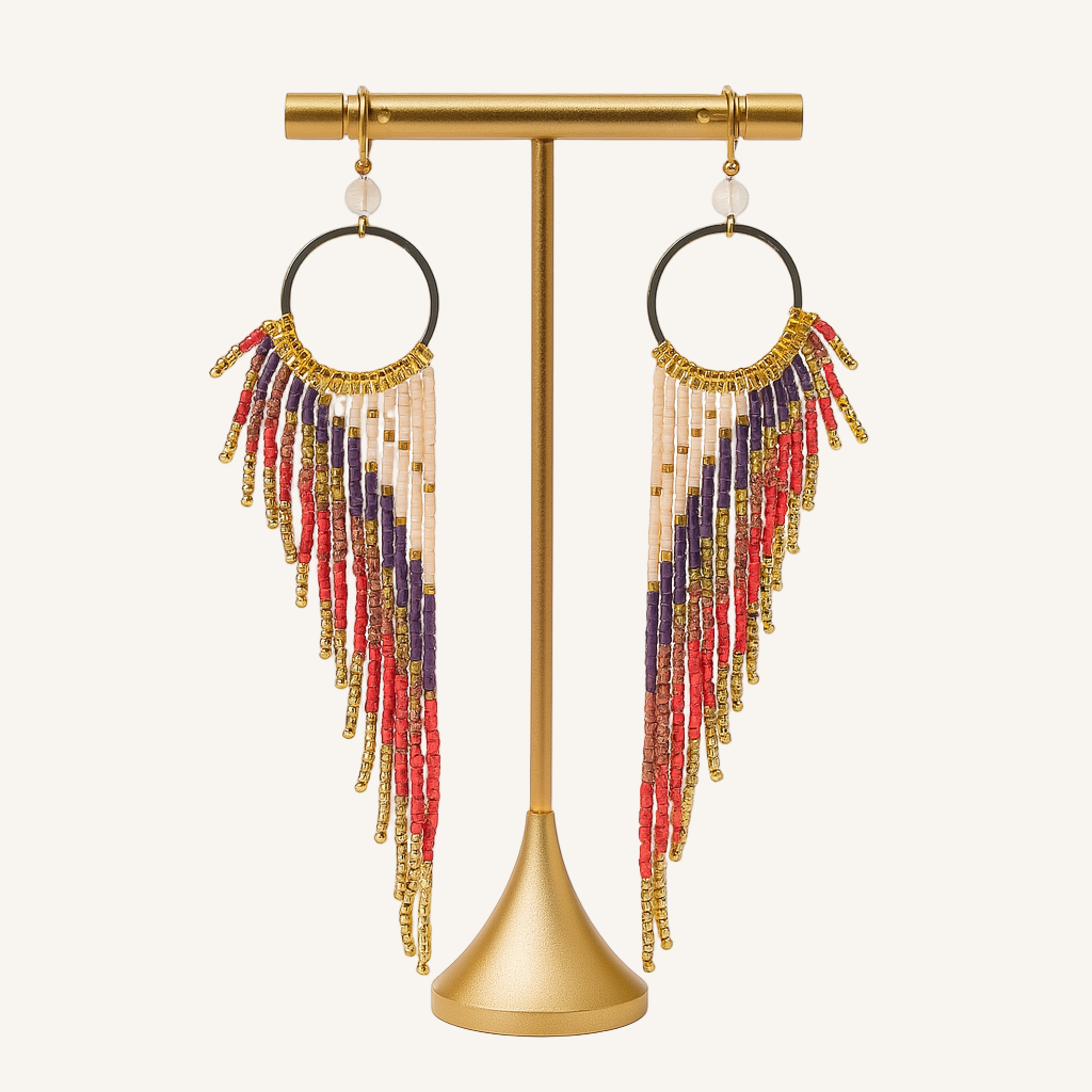 Pantala Aeris Large Winged Earrings - Coral