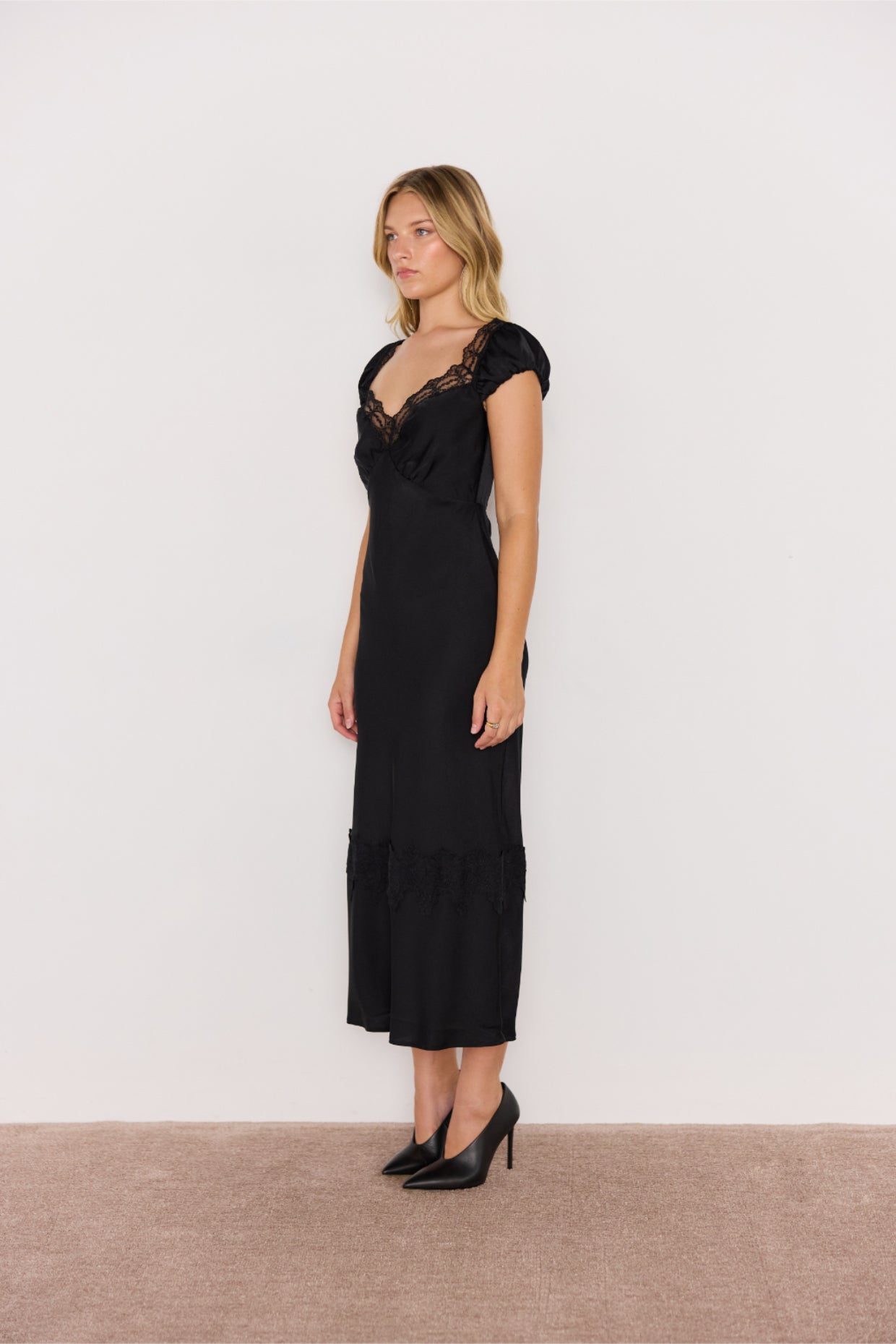 MINKPINK Momento Bias Midi Dress - Black