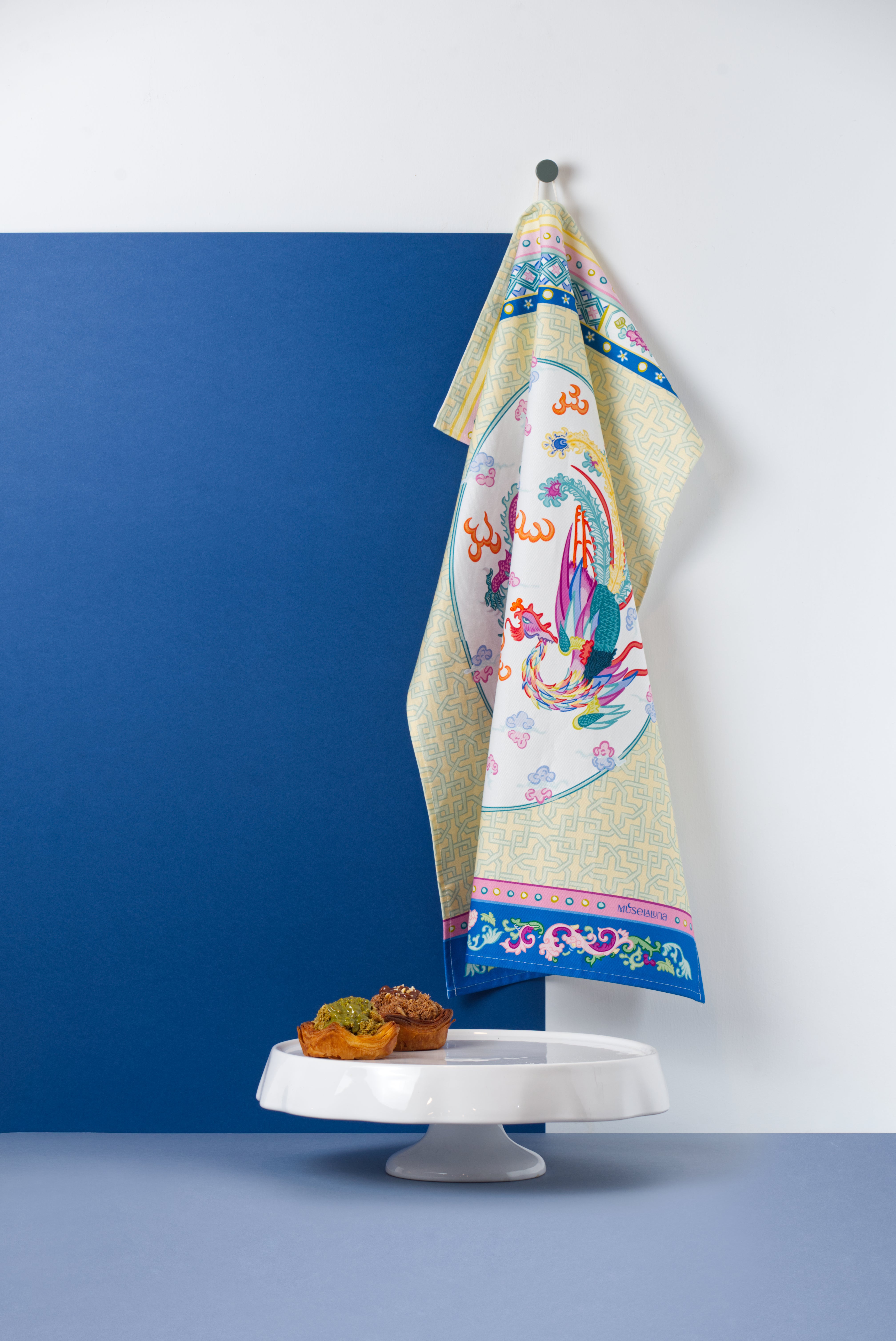 Muselaluna Tea towel - Phoenix Rising, Dragon Dancing