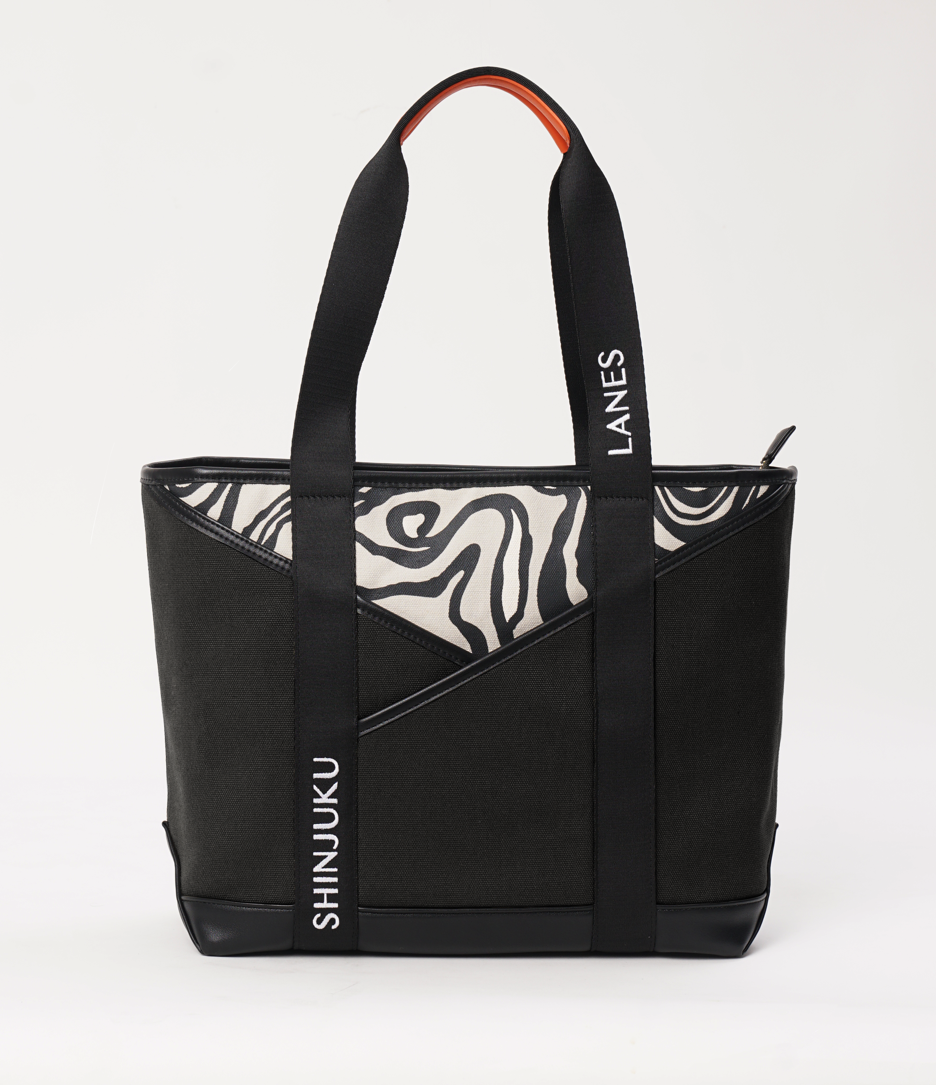 Shinjuku Lanes Origami Pocket Tote - Black Terrain Print