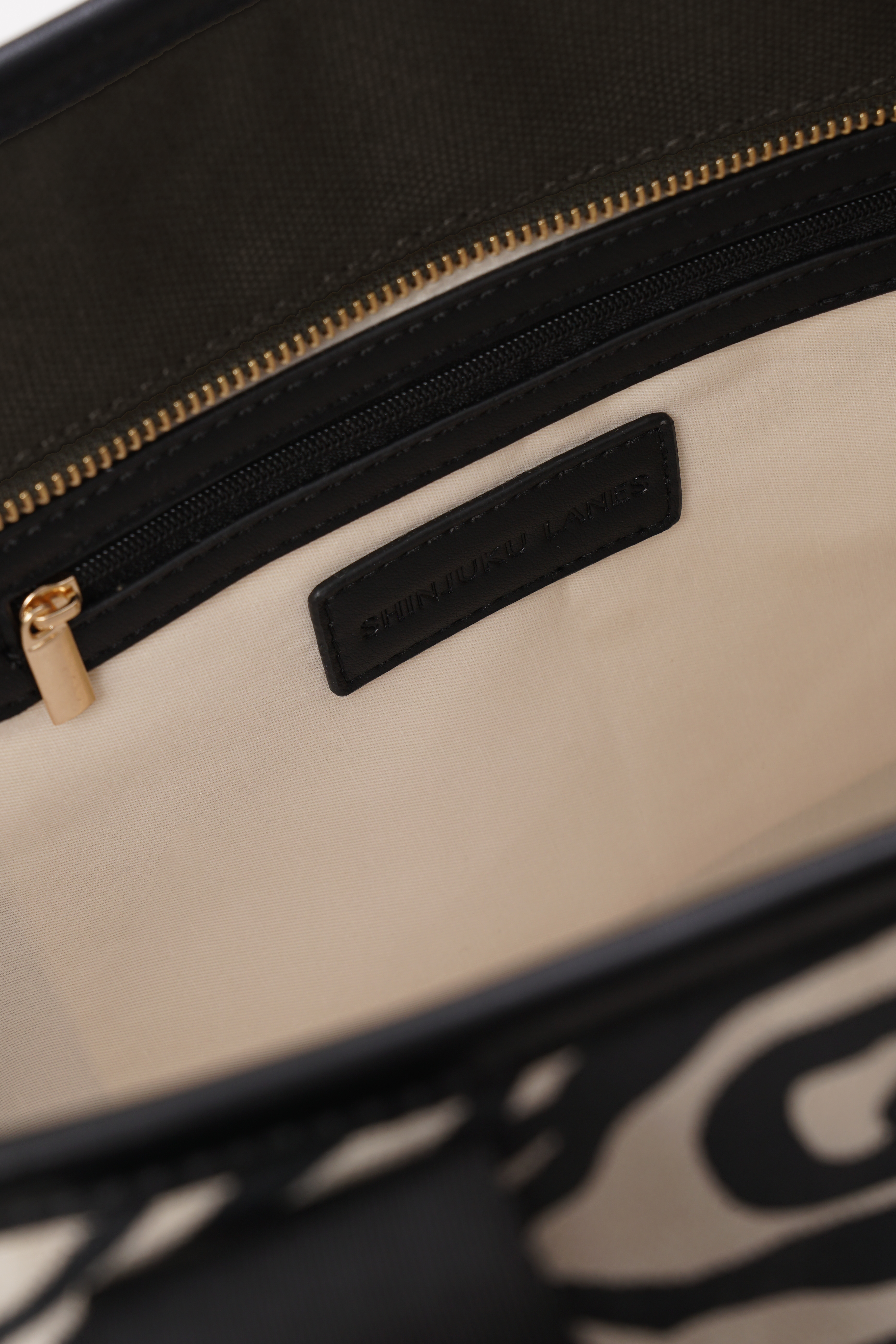 Shinjuku Lanes Origami Pocket Tote - Black Terrain Print