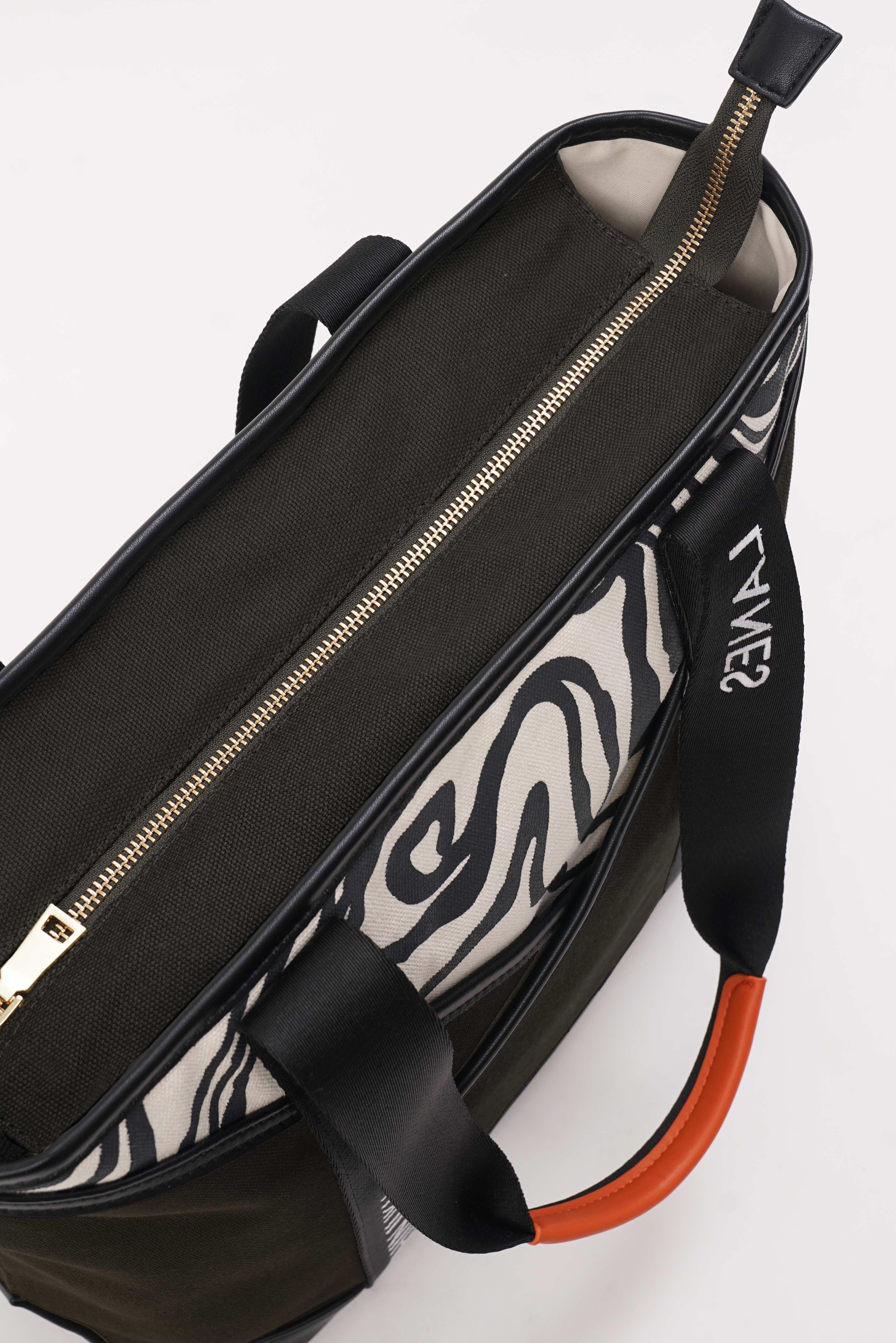 Shinjuku Lanes Origami Pocket Tote - Black Terrain Print