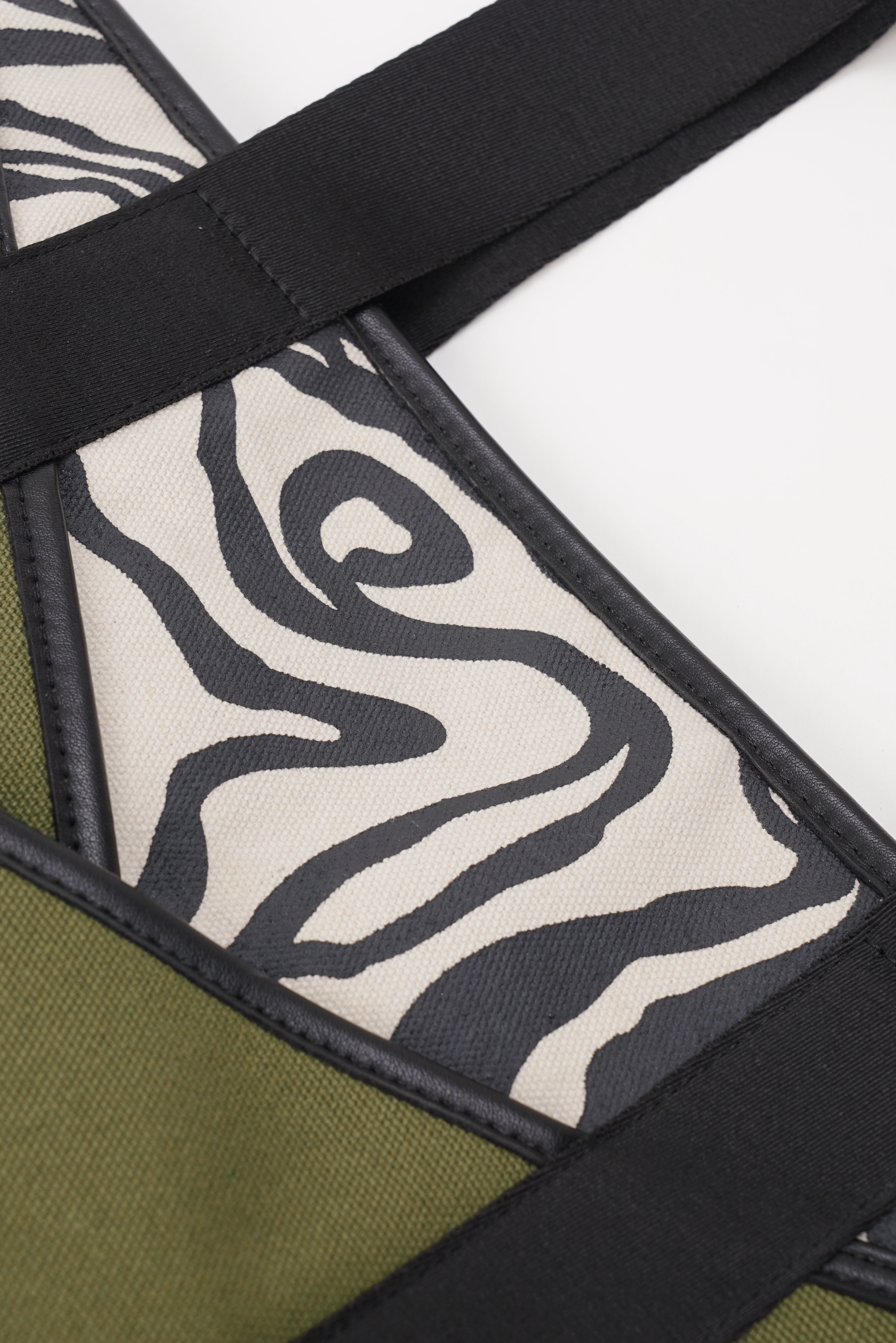 Shinjuku Lanes Origami Pocket Tote - Khaki Green Terrain Print