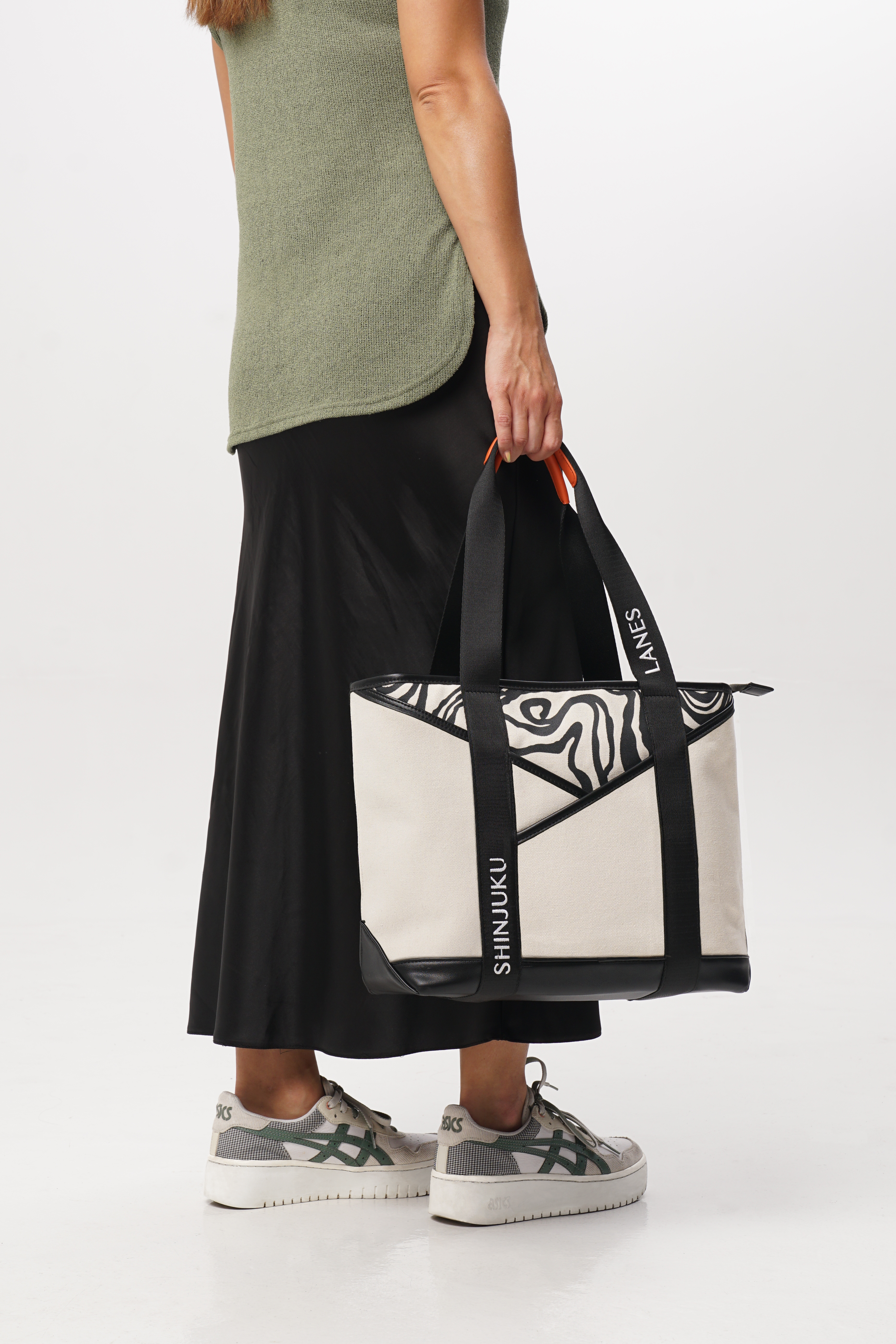 Shinjuku Lanes Origami Pocket Tote - Natural Terrain Print