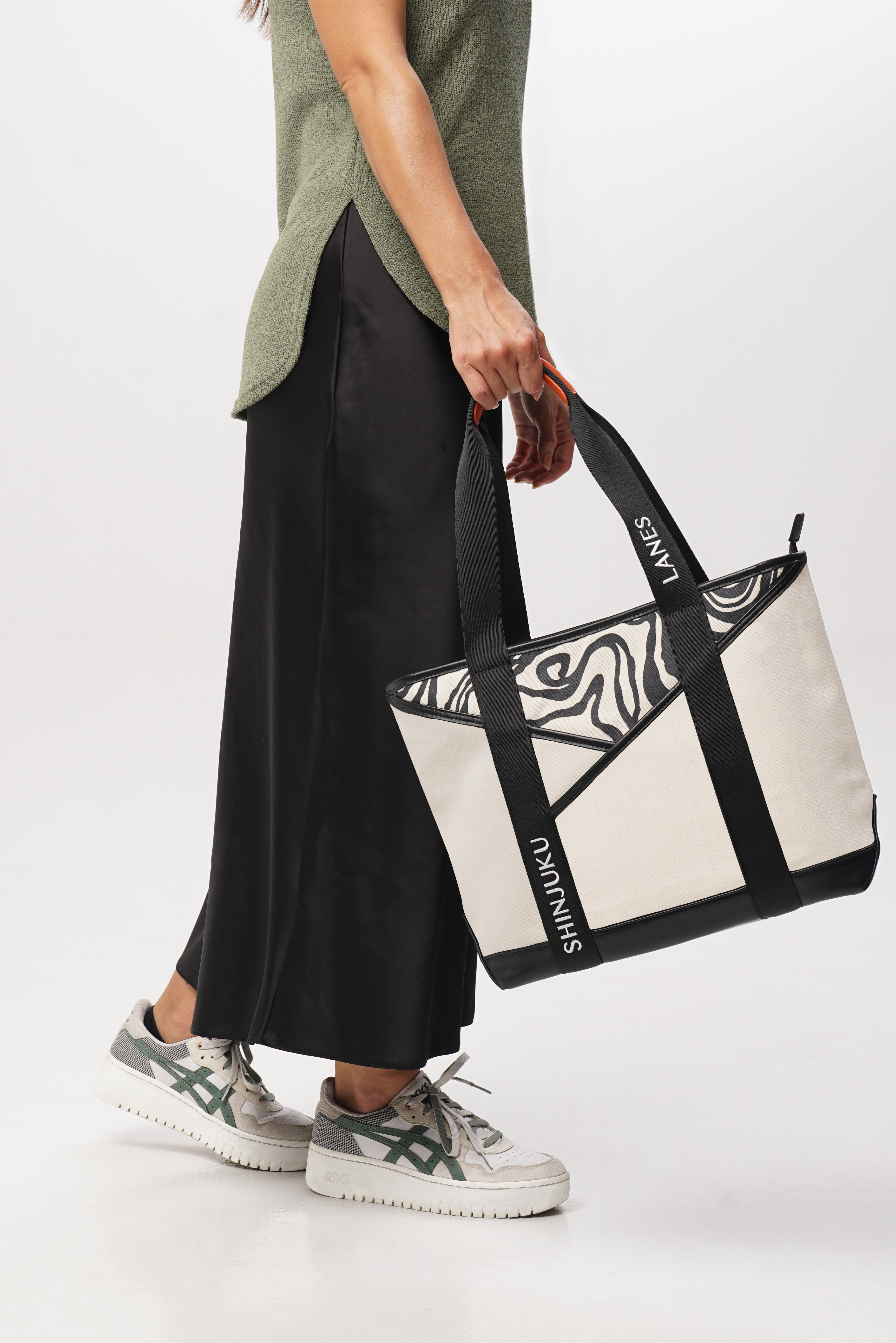 Shinjuku Lanes Origami Pocket Tote - Natural Terrain Print