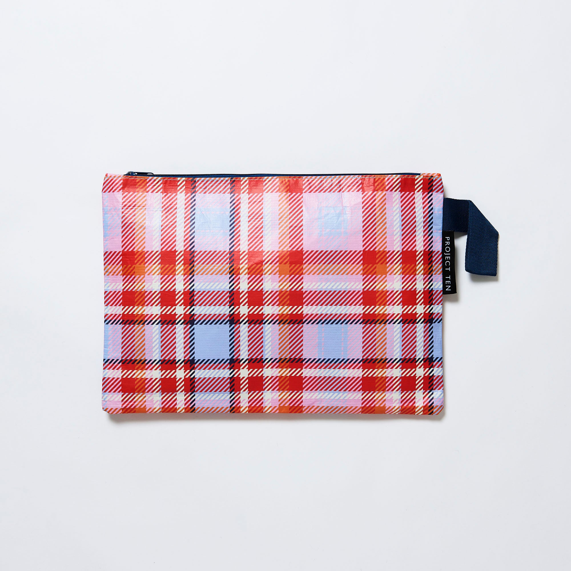 Project Ten Large Zip Pouch - Tartan