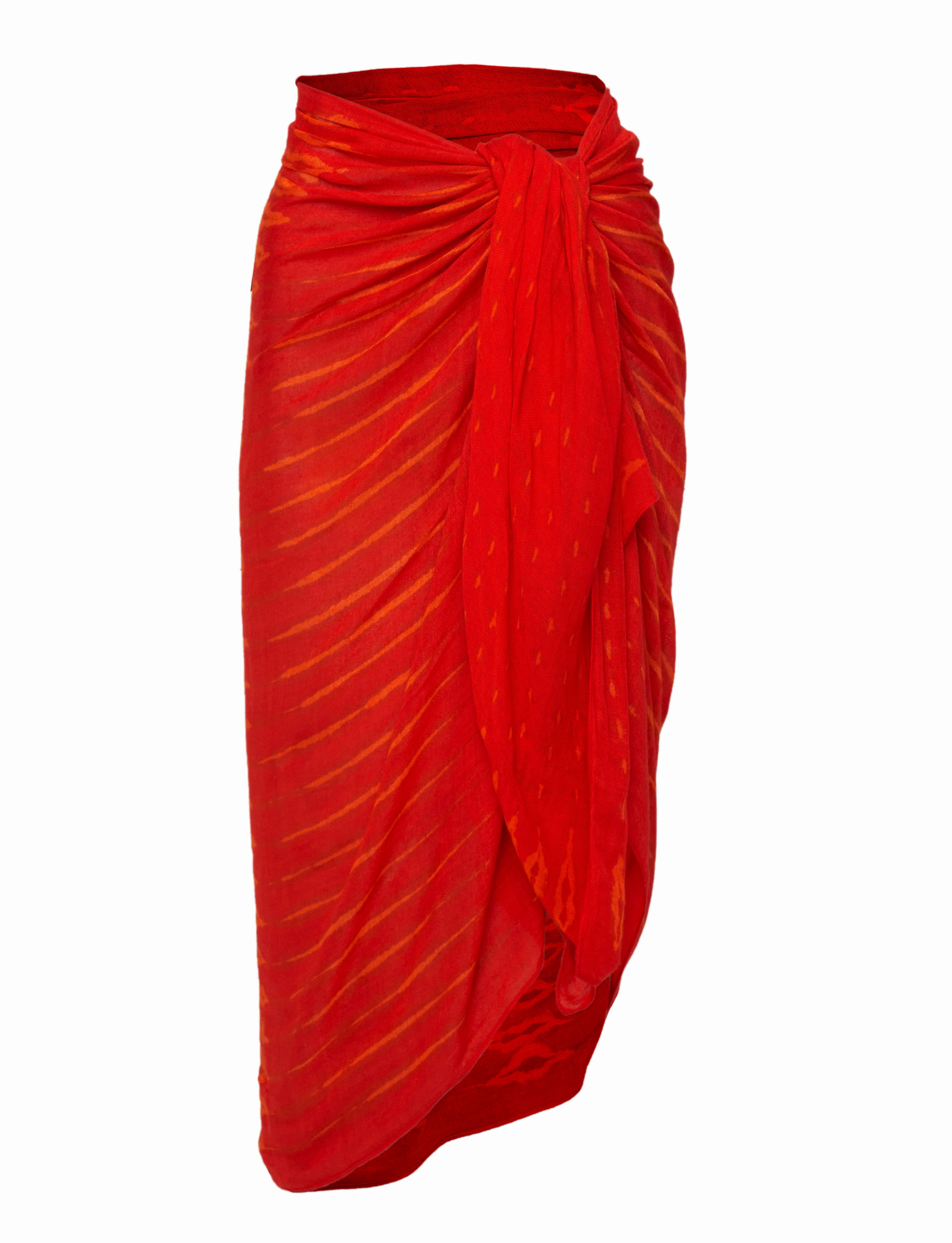 Shinjuku Lanes Rio Bamboo Sarong & Scarf - Red Fuchsia
