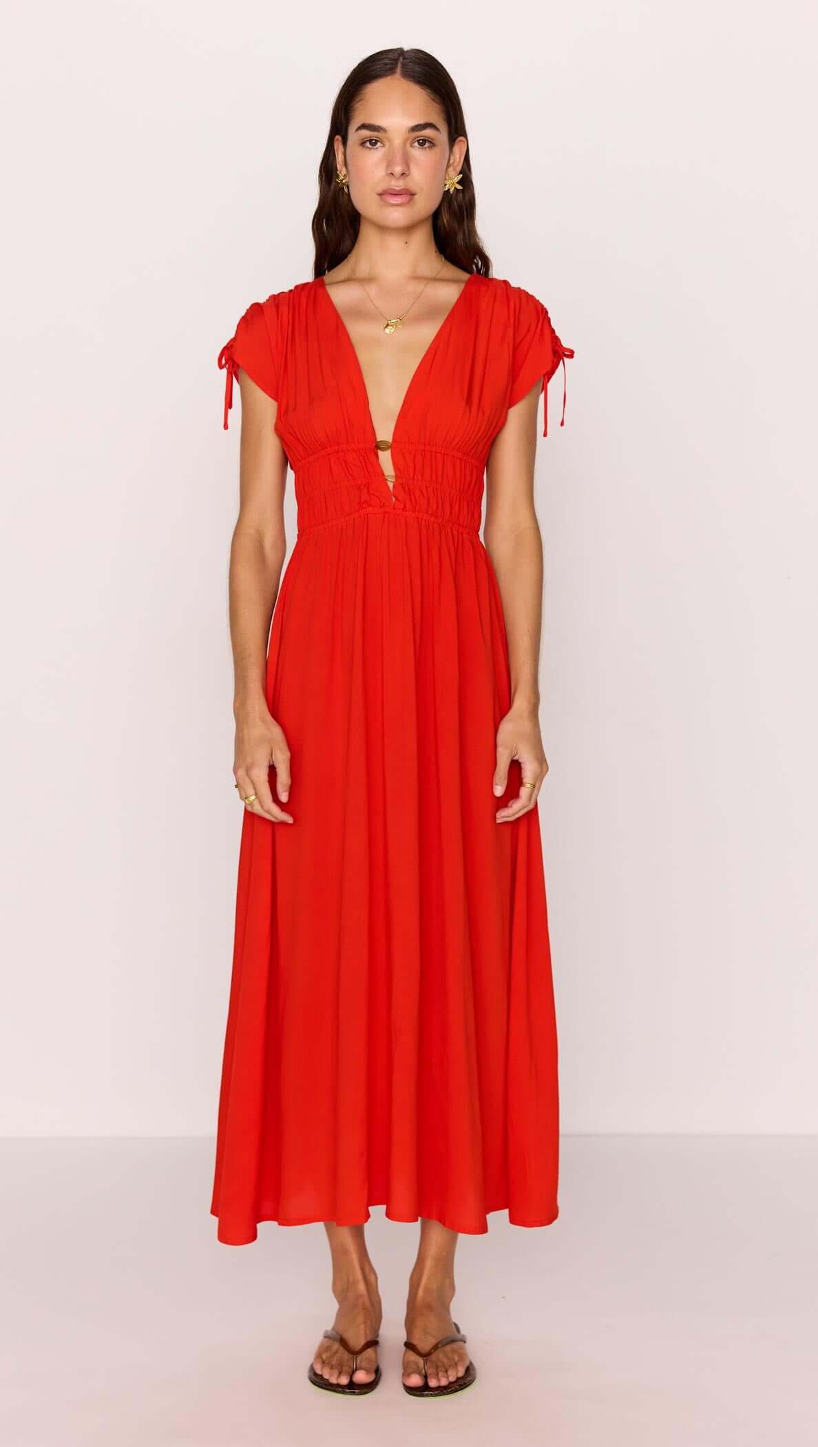 MINKPINK Scarlett V-neck Midi Dress