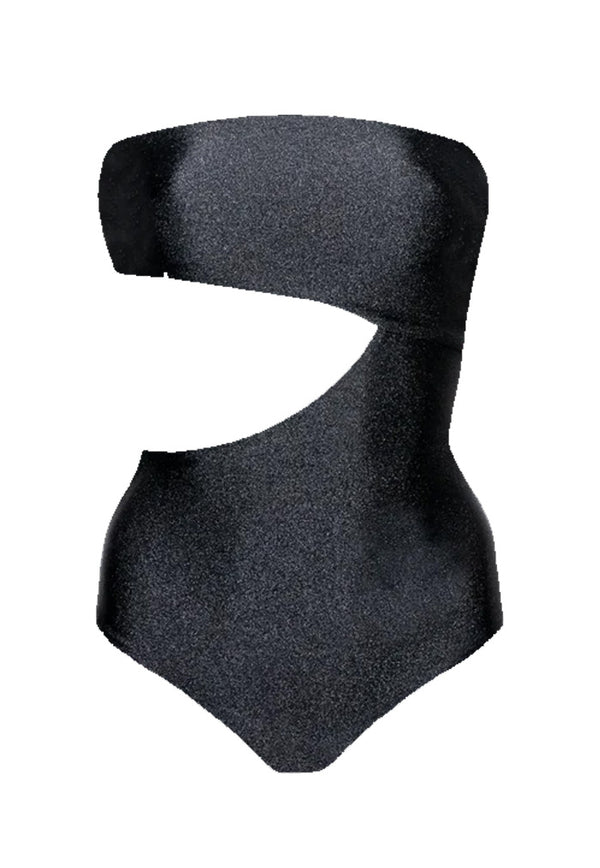 HÁI Strapless Cut-Off One Piece Swimsuit - Onyx Black