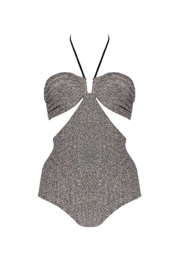 HÁI The Island Halter One Piece Swimsuit - Heather Silver