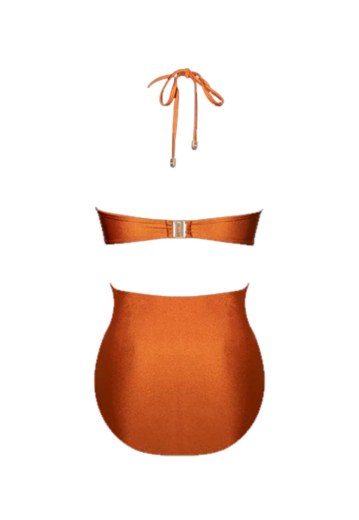 HÁI The Island Halter One Piece Swimsuit - Peruvian Amber
