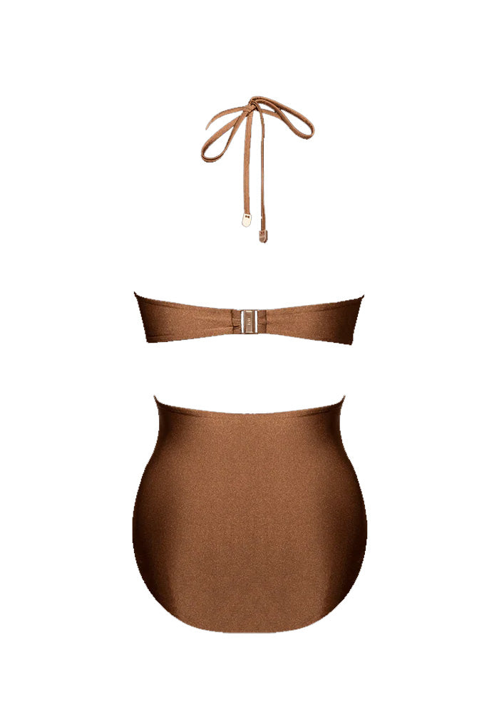 HÁI The Island Halter One Piece Swimsuit - Spice Bronze