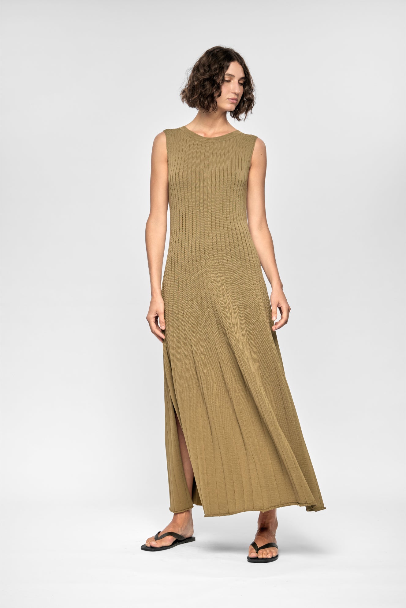 Staple the Label Anara Knit Midi Dress - Olive