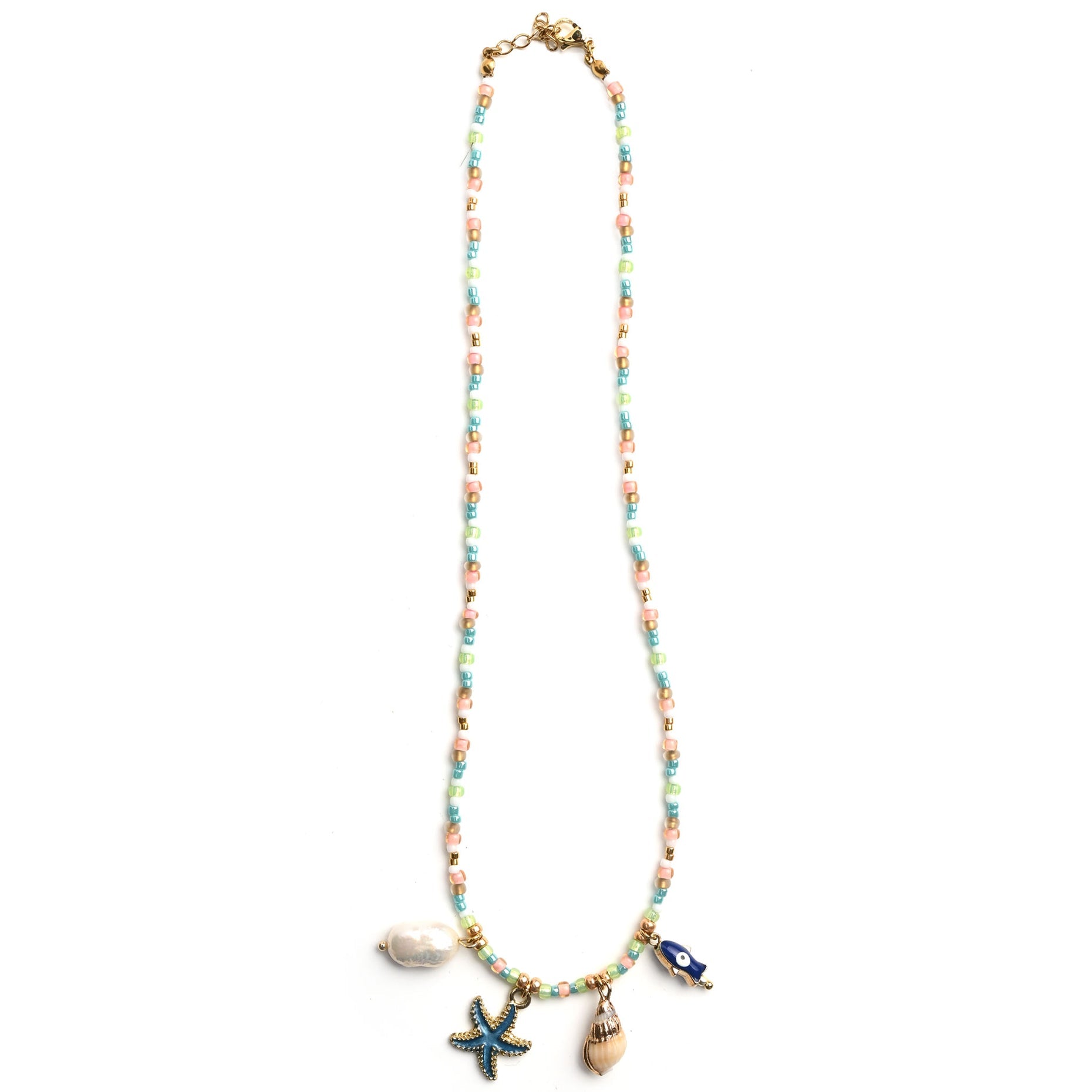 Envet Beaded Charm Necklace - Ayu