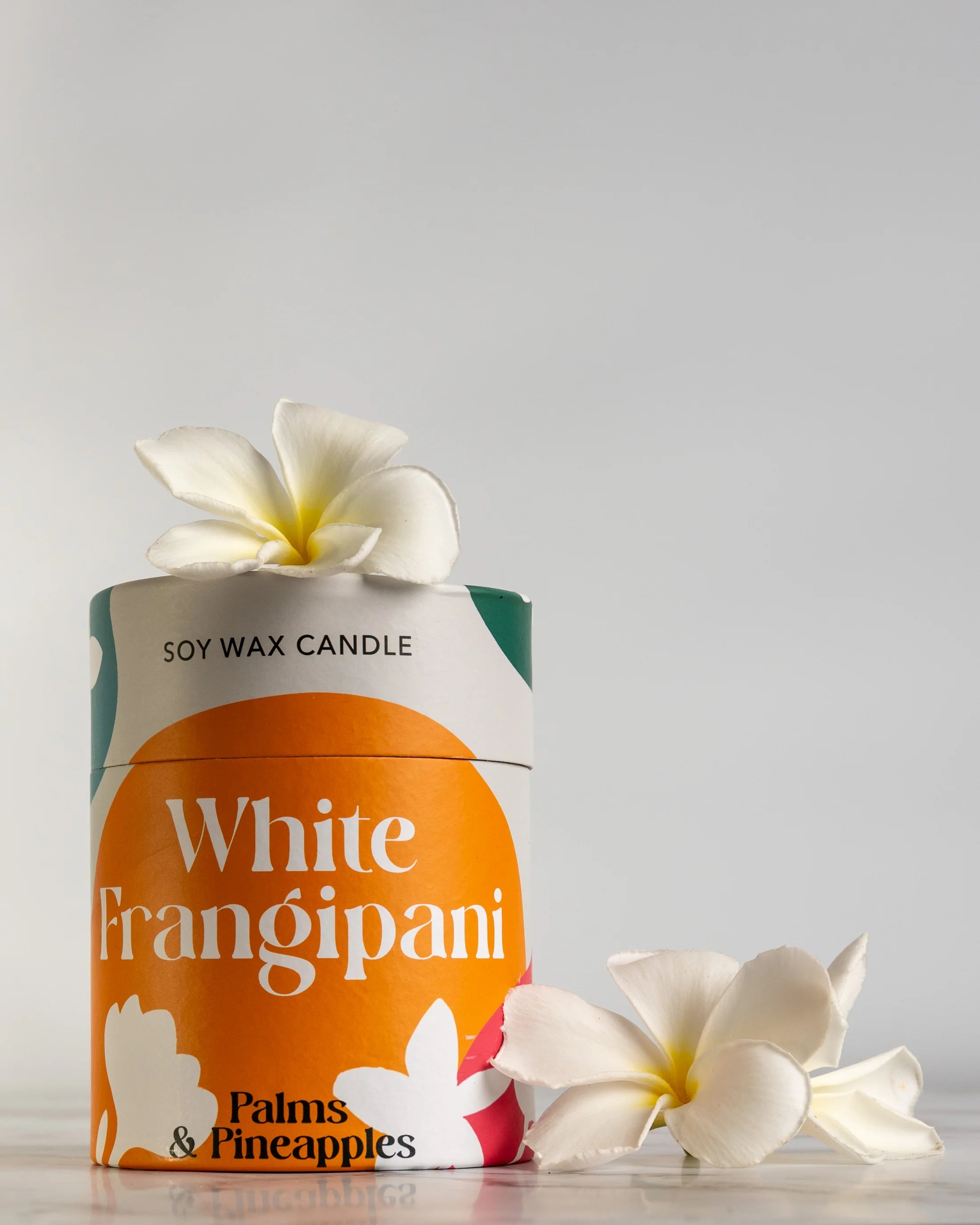 Palms & Pineapple Ceramic Tropical Candle - Frangipani