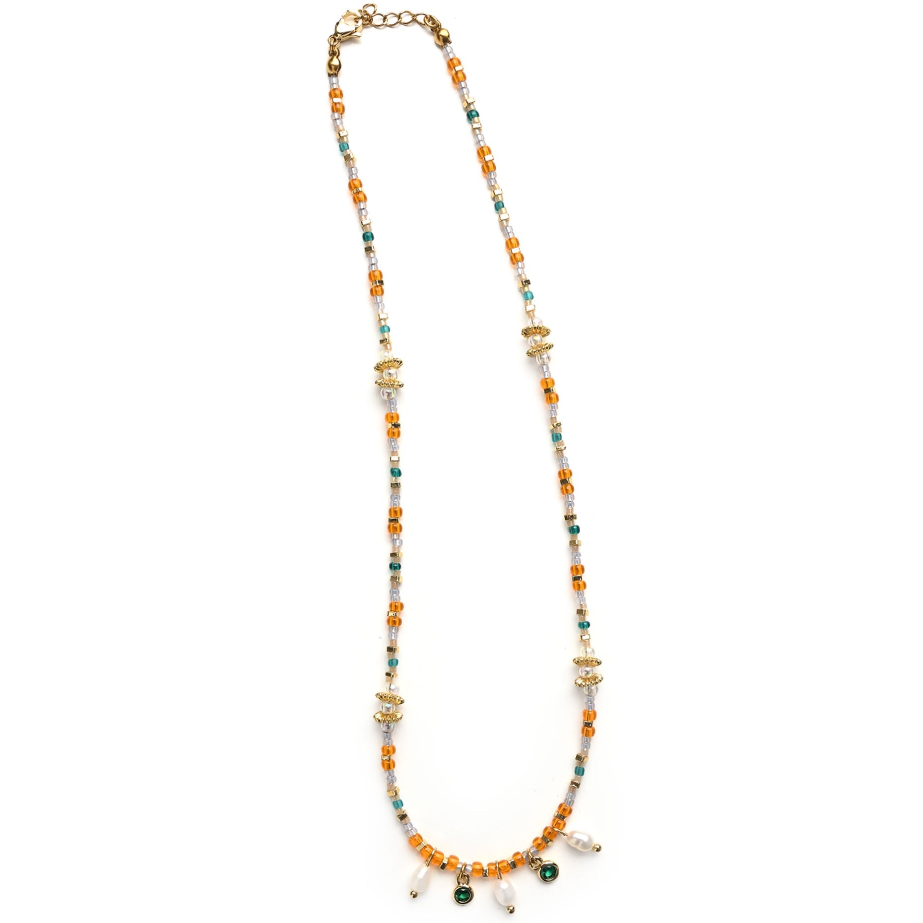 Envet Beaded Charm Necklace - Brulee