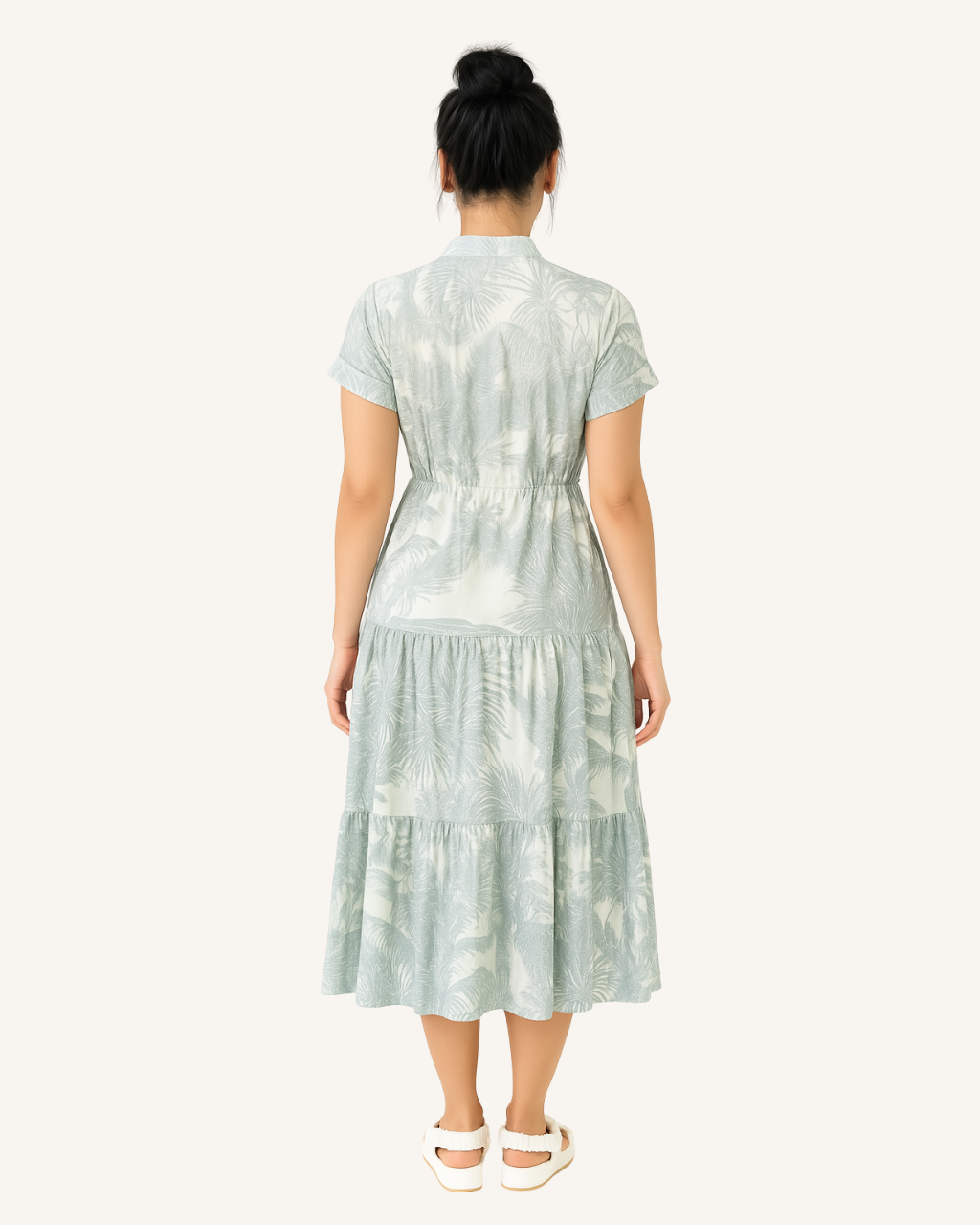 Vine and Branches Debra Dress - Grey Palm