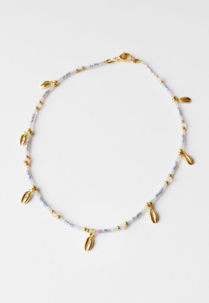 Envet Shell Beaded Necklace - Azurea