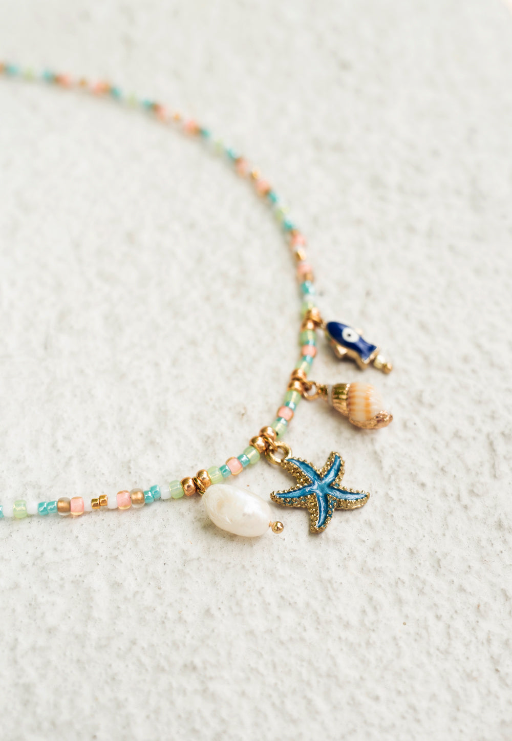 Envet Beaded Charm Necklace - Ayu