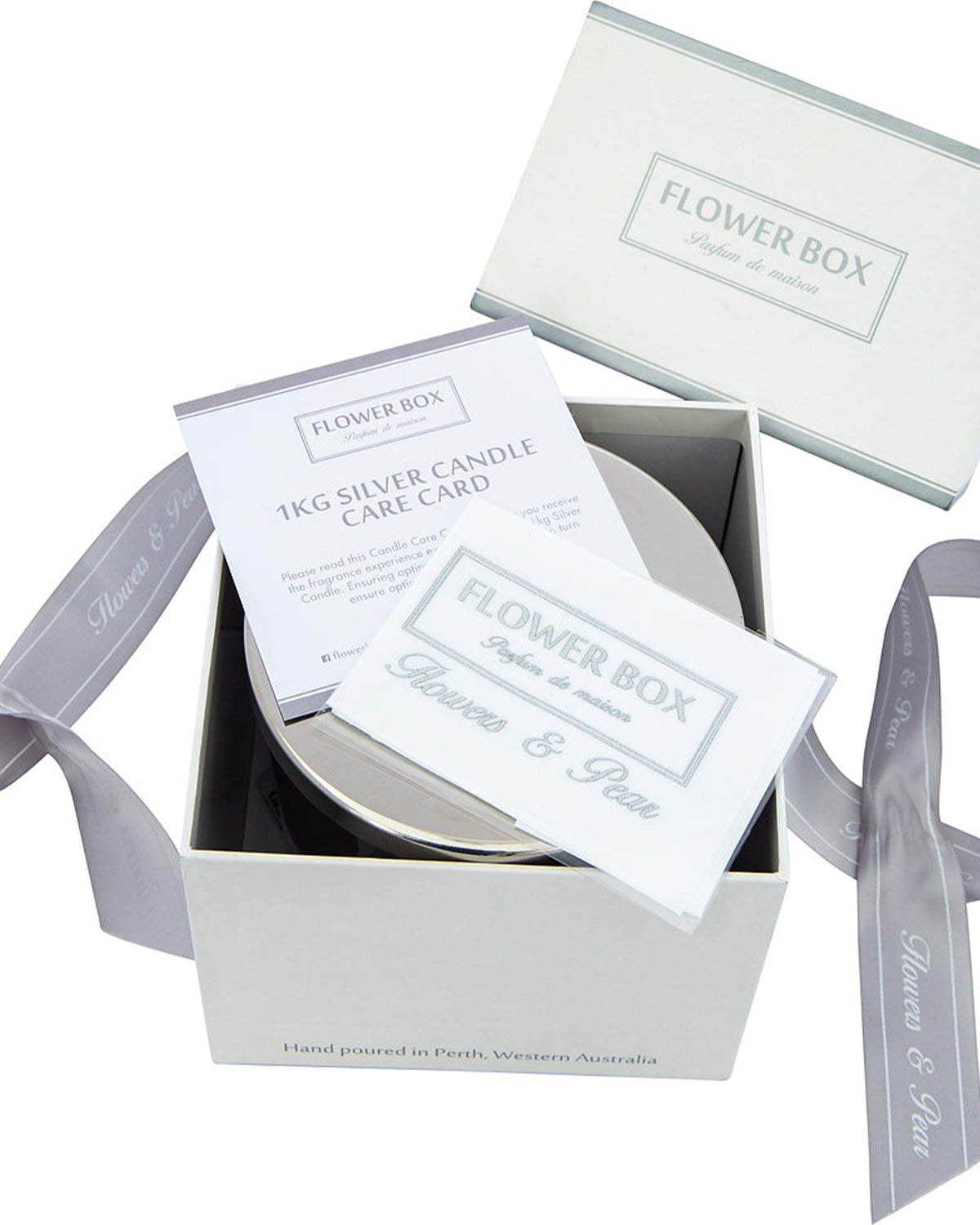 Flower Box Hallmark Candle (1kg) - Flowers & Pear