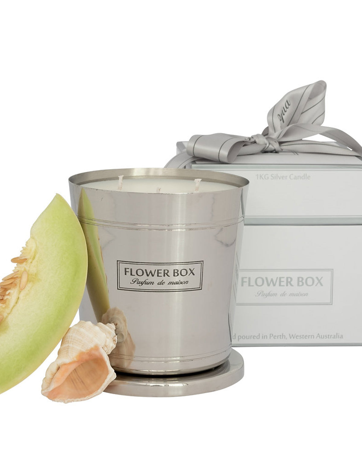 Flower Box Hallmark Candle (1kg) - Aqua