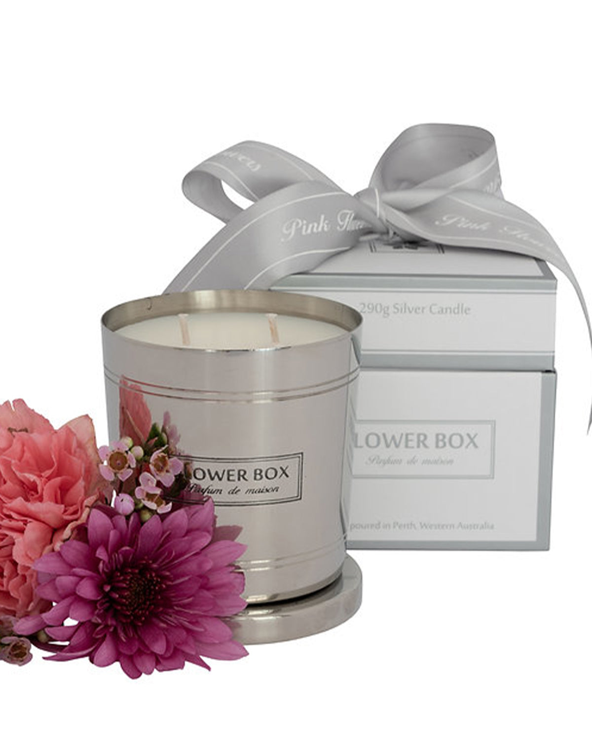 Flower Box The Standard Candle (300g) - Pink Flowers