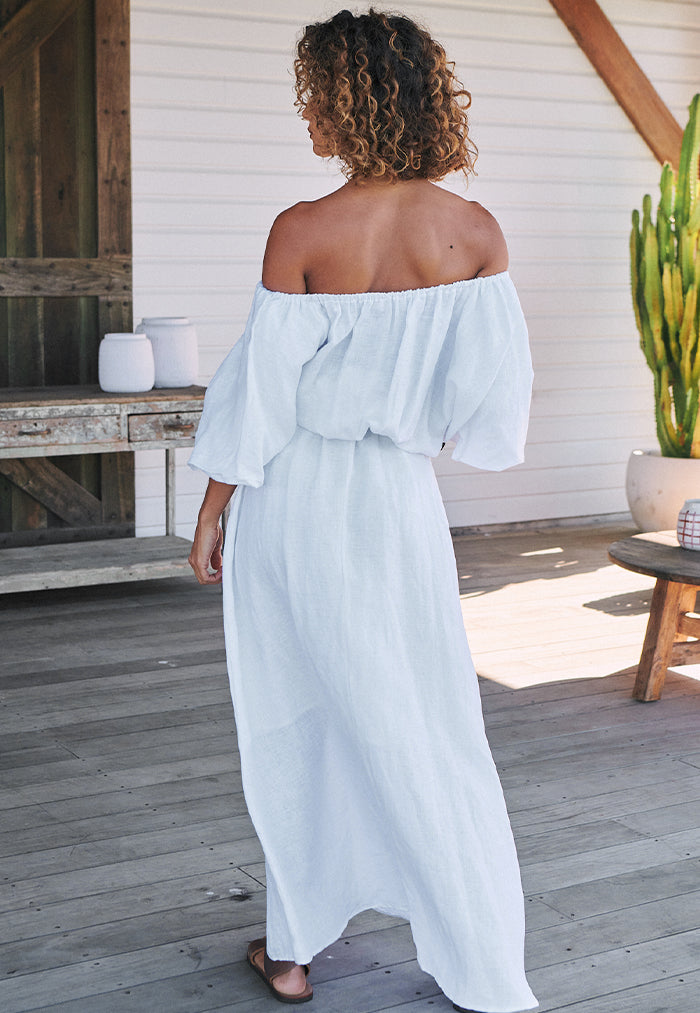 Hallie Off Shoulder Maxi Dress - White