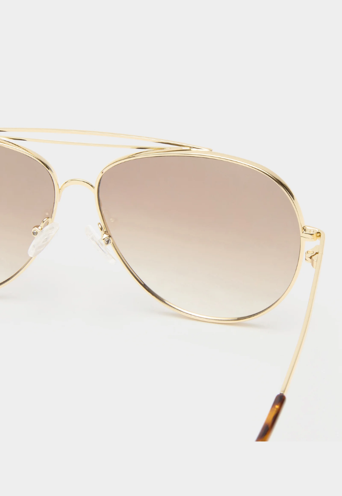 Le Specs Abracadabra Sunglasses - Bright Gold/Brown Grad