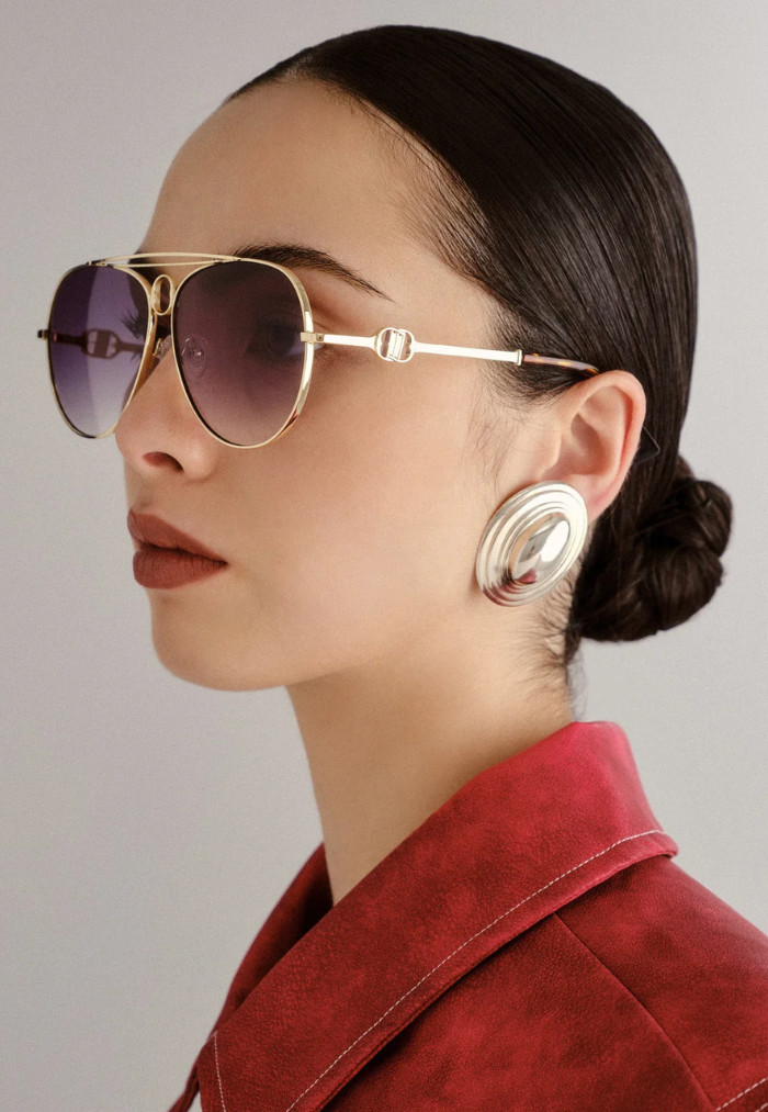 Le Specs Abracadabra Sunglasses - Bright Gold/Smoke Grad