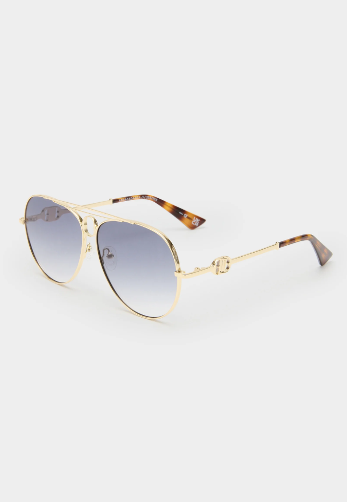 Le Specs Abracadabra Sunglasses - Bright Gold/Smoke Grad