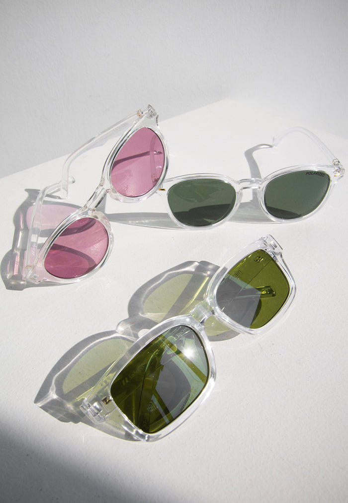 Le Specs Bandwagon Sunglasses - Crystal Clear