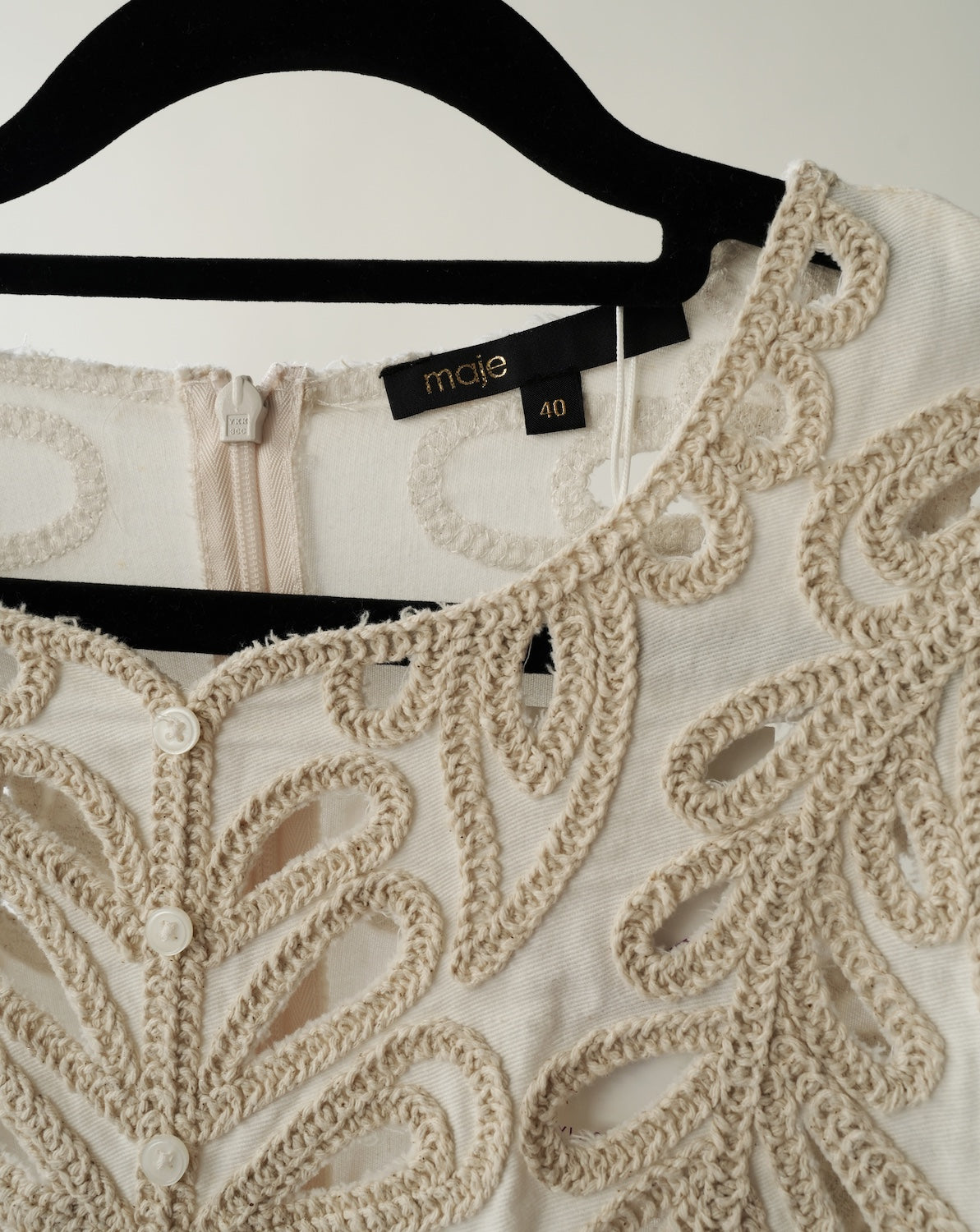 Pre-Loved Maje Embroidered Frill Mini Dress