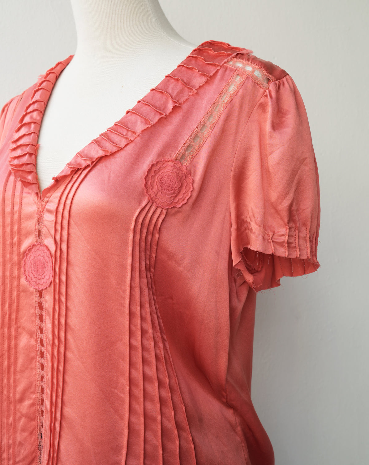 Thryfted Marc Jacobs Raw Hem Pleated Collar Top