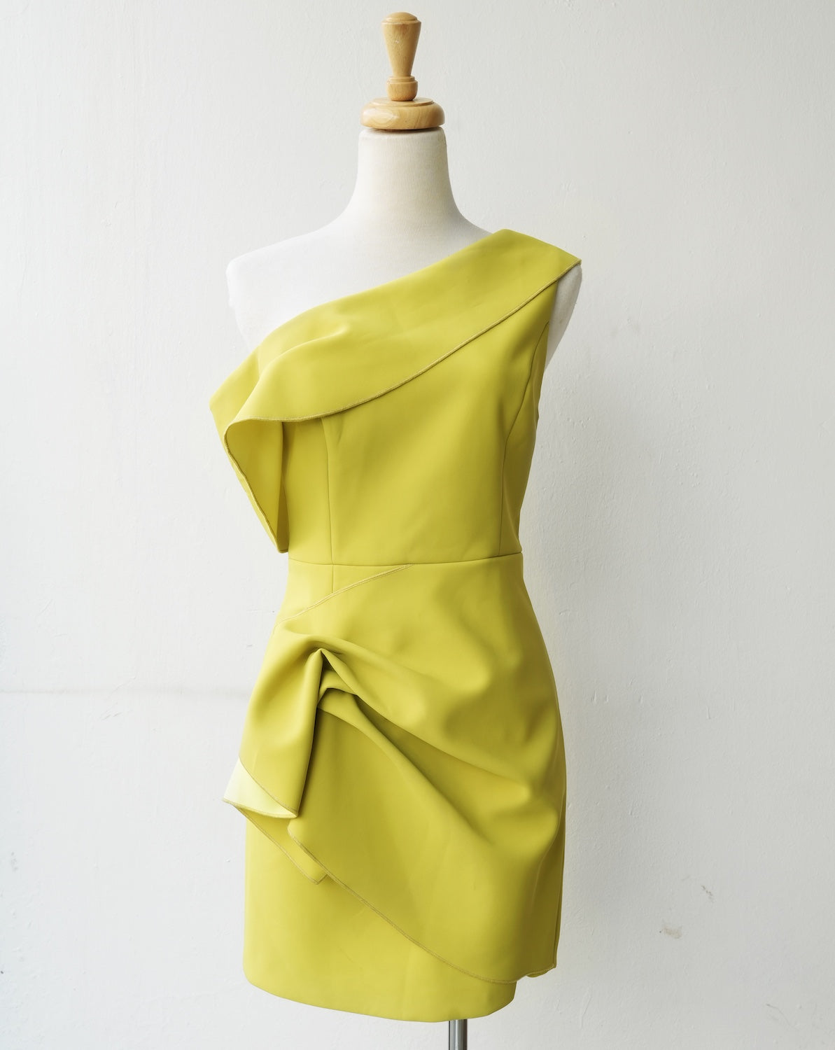 Thryfted Mossman One Shoulder Frill Mini Dress