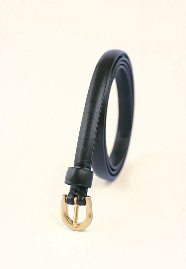 Nala Leather Bow Belt- Dark Green