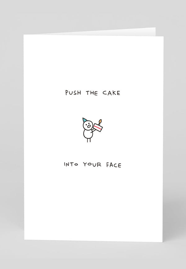 Ohh Deer Greeting Card - Push the Cake Into Your Face