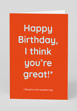 Ohh Deer Greeting Card - Happy Birthday, I Think You're Great