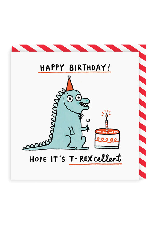 Ohh Deer Greeting Card - T-Rexcellent Birthday