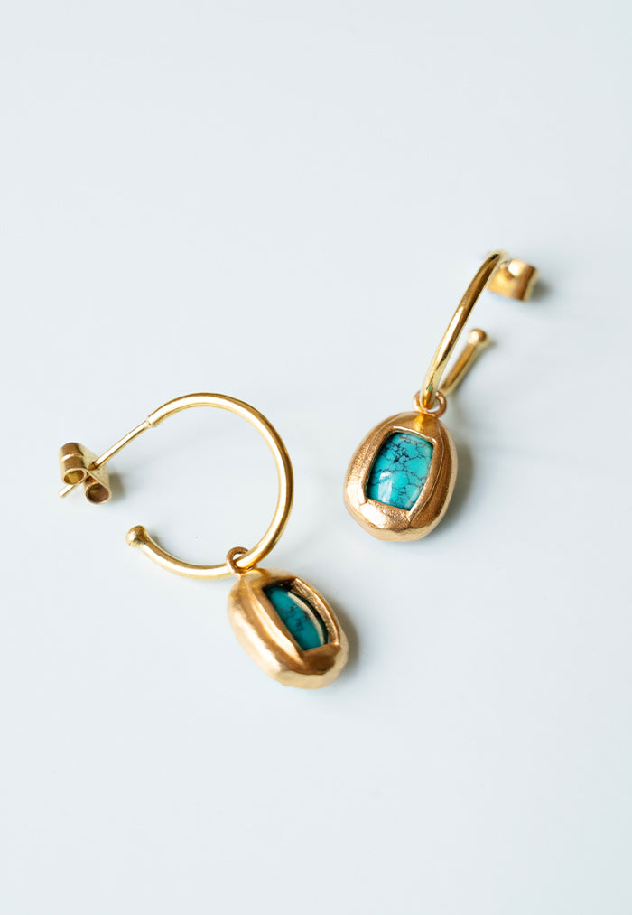 RaniSaa Two In One Stone Hoop Earrings