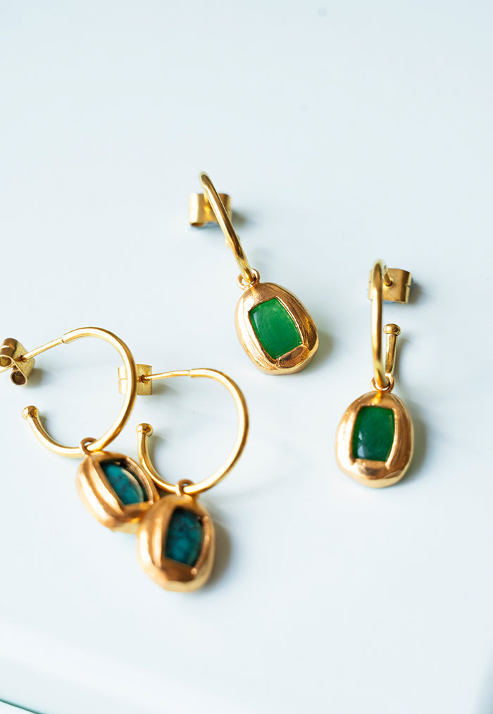 RaniSaa Two In One Stone Hoop Earrings