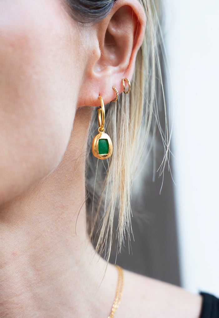 RaniSaa Two In One Stone Hoop Earrings