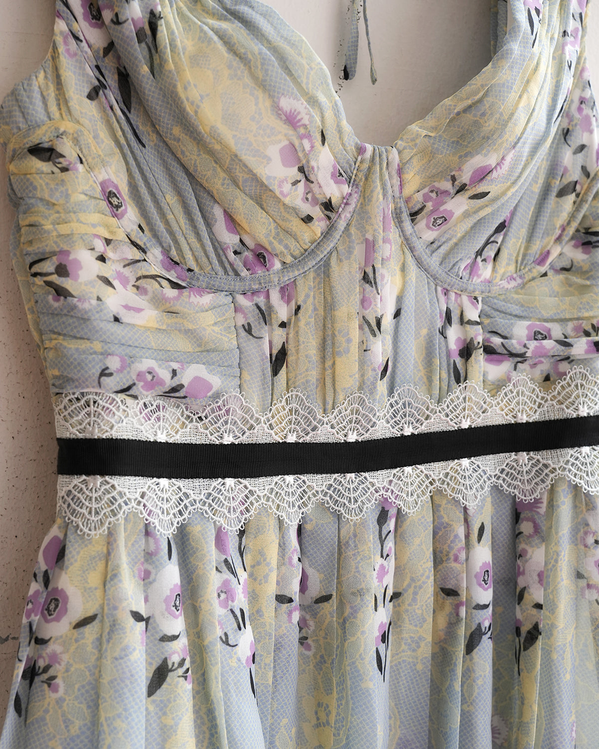 Self-Portrait Pleated Floral Mini Dress